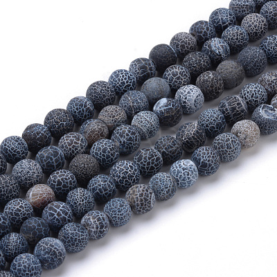 Natural & Dyed Crackle Agate Bead Strands X-G-T056-8mm-01-1