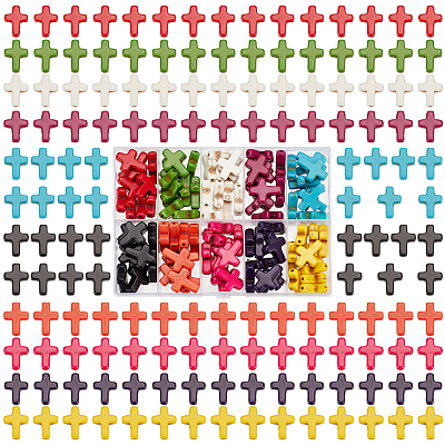 100Pcs 10 Colors Synthetic Turquoise Beads Strands TURQ-AR0001-51-1