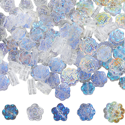 150Pcs 5 Styles Electroplate Glass Beads GLAA-PA0001-52-1