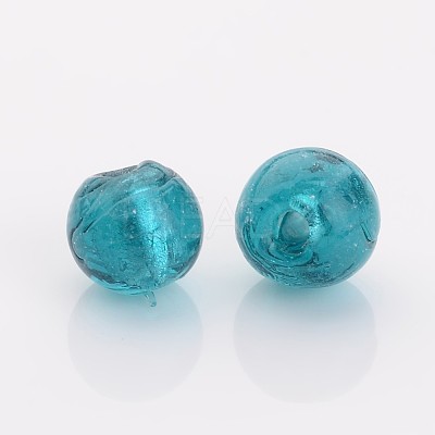 Handmade Silver Foil Glass Beads FOIL-R054-17-1