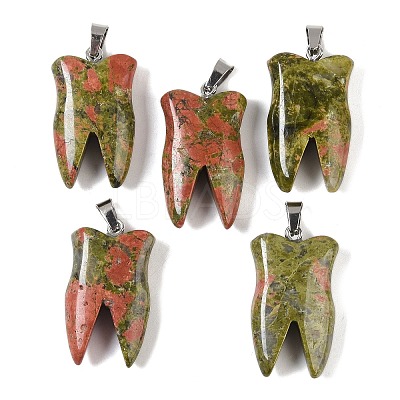 Natural Unakite Pendants G-G115-01G-1