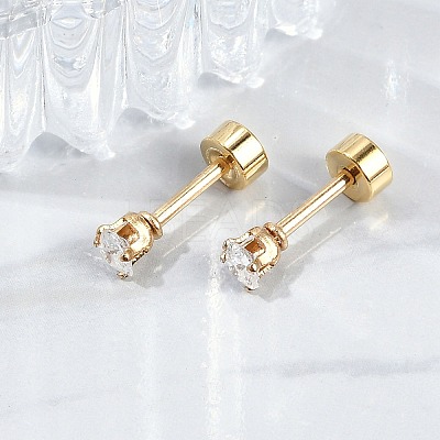 Heart Glass Ear Fake Plugs EJEW-H105-25G-A-1
