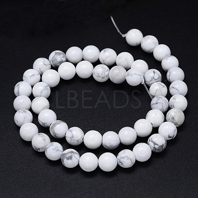 Round Natural Howlite Bead Strands LS-G-F222-14-6mm-1