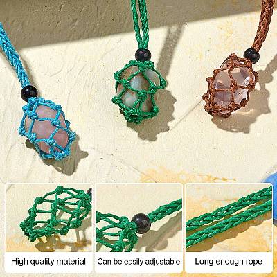 Braided Waxed Cotton Thread Cords Macrame Pouch Necklace Making AJEW-SW00017-1