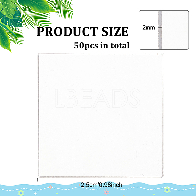 50Pcs Transparent Acrylic Action Figure Display Bases TACR-FG0001-20-1