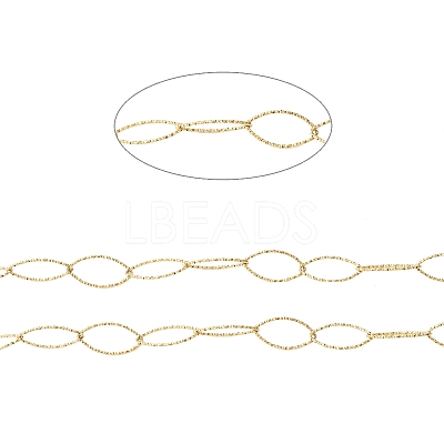 Ion Plating(IP) 304 Stainless Steel Textured Horse Eye Link Chains CHS-I020-01A-G-1