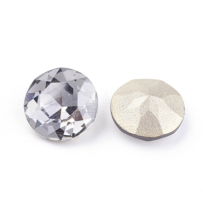 Pointed Back & Back Plated Glass Rhinestone Cabochons RGLA-J012-10mm-001SA-1
