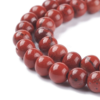 Natural Red Jasper Beads Strands G-E375-6mm-03-1