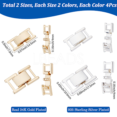 16Pcs 4 Styles Brass Watch Band Clasps KK-SC0005-97-1