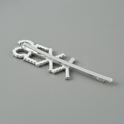 Word SEXY Alloy Rhinestone Hair Bobby Pins FIND-WH0152-34E-S-1