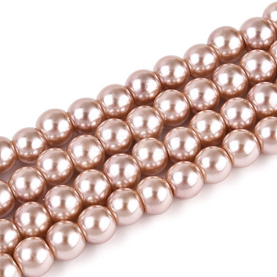 Baking Paint Pearlized Glass Pearl Round Bead Strands HY-Q003-6mm-11-A-1