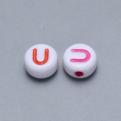 Craft Acrylic Horizontal Hole Letter Beads SACR-S201-11U-1