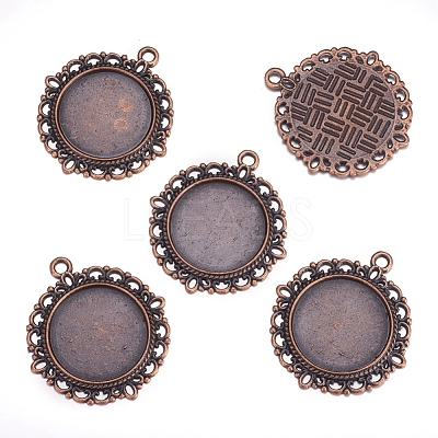 Zinc Alloy Pendant Settings for Cabochon & Rhinestone PALLOY-A15290-R-LF-1