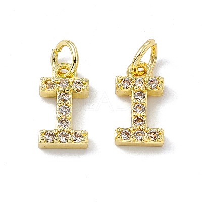 Real 18K Gold Plated Brass Micro Pave Clear Cubic Zirconia Charms KK-E068-VB452-I-1