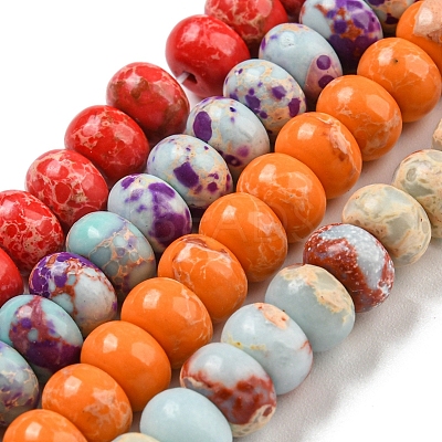 Synthetic Imperial Jasper Dyed Beads Strands G-D077-E01-02-1