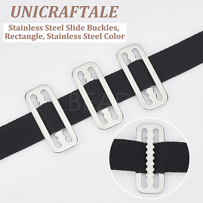 8Pcs Belt 316 Stainless Steel Slide Buckles STAS-UN0051-32-1