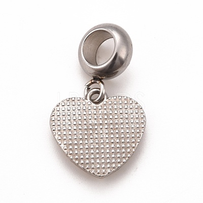 304 Stainless Steel Crystal Rhinestone European Dangle Charms STAS-F278-04P-1