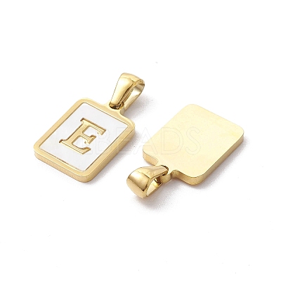 Ion Plating(IP) 304 Stainless Steel Pave Shell Pendants STAS-G327-01G-E-1