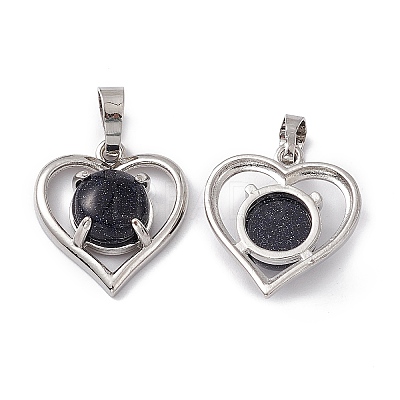 Synthetic Blue Goldstone Pendants G-P484-04P-08-1