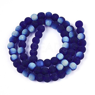 Frosted Transparent Glass Beads Strands LS-GLAA-T032-T6mm-MBB15-1