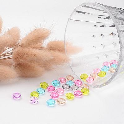 Transparent Acrylic Faceted Rondelle Beads X-PL408Y-1