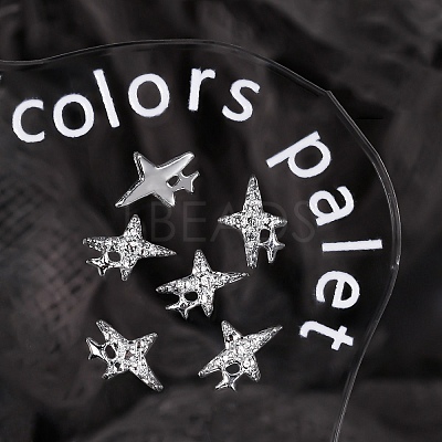 Star Alloy Rhinestone Cabochons MRMJ-WH0075-114-17-1