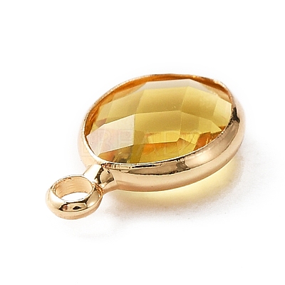 Faceted Glass Pendants LS-KK-WH0046-59G-11-1