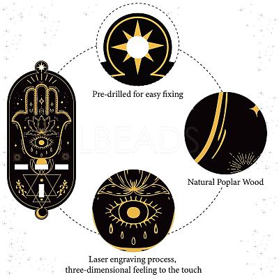 DIY Oval Poplar Wood Wall Display Stand Decorations DJEW-CN0001-19B-1