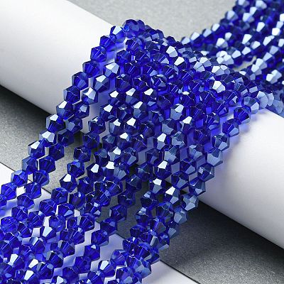 Transparent Electroplate Glass Beads Strands GLAA-F029-2mm-C06-1