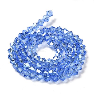 Transparent Electroplate Glass Beads Strands EGLA-A039-T4mm-B07-1