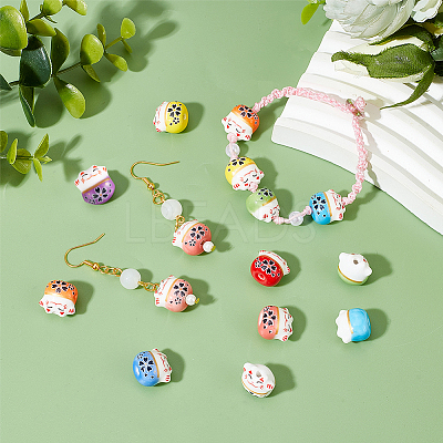 36Pcs 9 Colors Handmade Porcelain Beads PORC-OC0001-04-1