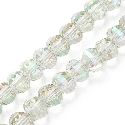 Electroplate Transparent Glass Beads Strands X-EGLA-K015-13C-1