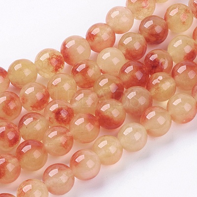 Two Tone Natural Jade Bead Strands X-G-R165-8mm-02-1