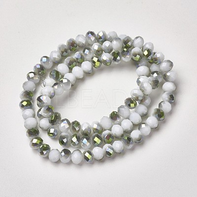 Electroplate Opaque Glass Beads Strands EGLA-A034-P4mm-S18-1