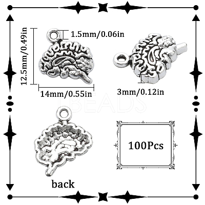 100Pcs Tibetan Style Alloy Charms FIND-SC0005-72-1