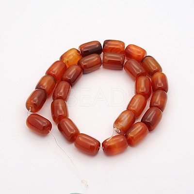 Barrel Natural Carnelian Beads Strands G-D622-01-B-1