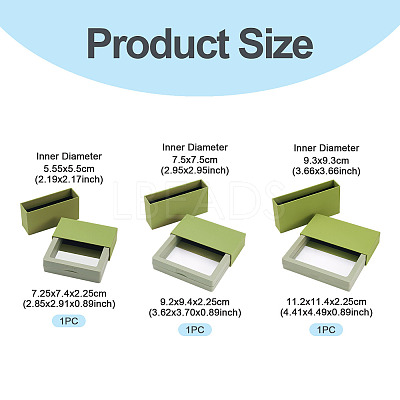3 Bags 3 Styles Square Transparent PE Thin Film Suspension Jewelry Display Box CON-TA0001-38A-1