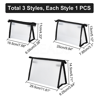 3Pcs 3 Style PVC Transparent Waterproof Makeup Storage MRMJ-WR0001-01A-1