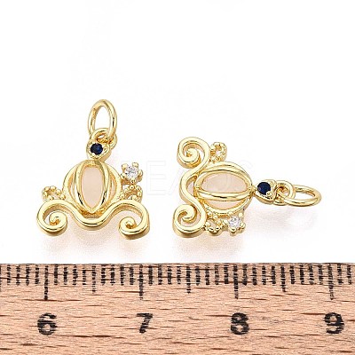 Brass Micro Pave Colorful Cubic Zirconia Glass Pendants KK-R162-026C-G-1
