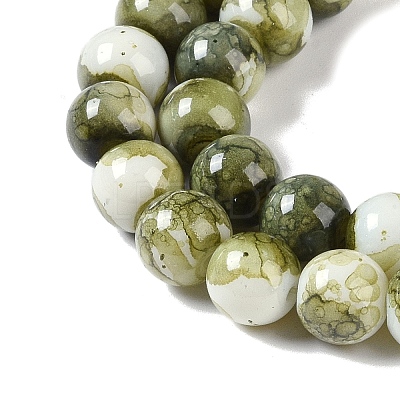 Baking Paint Glass Bead Strands X-GLAA-H031-01B-14-1