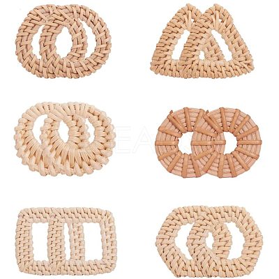 Handmade Reed Cane/Rattan Woven Linking Rings WOVE-PH0001-11-1