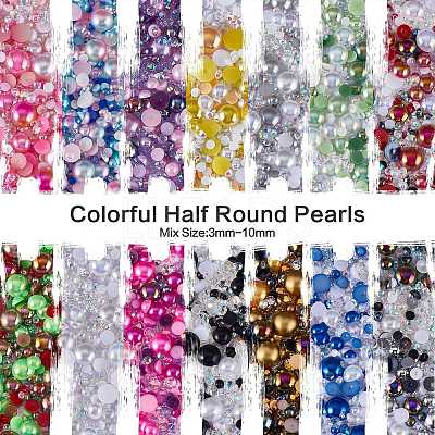 60g Resin patch multi size mixed pearl patch DIY jewelry accessories(2 bags) JX586N-1