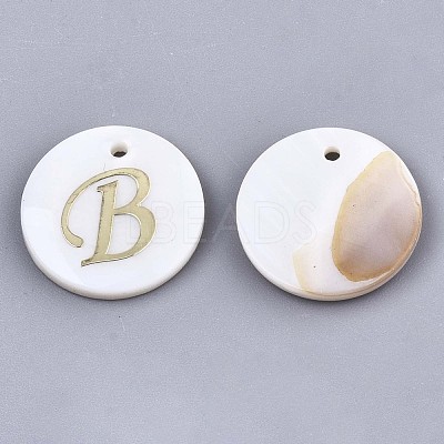 Natural Freshwater Shell Pendants SHEL-N027-04B-1