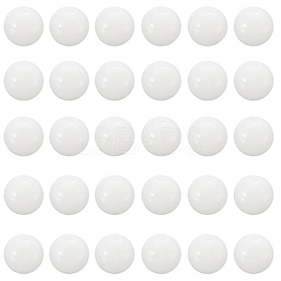 2 Strands Natural White Jade Round Beads Strands G-SP0001-25-1
