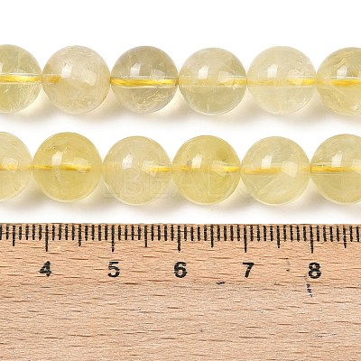 Natural Lemon Quartz(Heated) Beads Strands G-P596-10mm-01-1