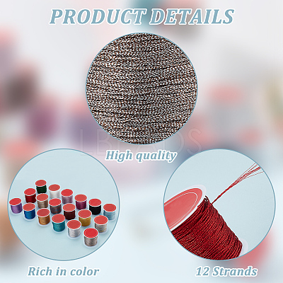 18 Rolls 18 Colors Round Metallic Cord MCOR-BC0001-01A-1