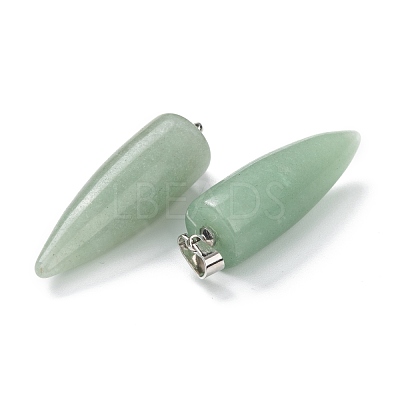 Natural Green Aventurine Pointed Pendants G-D040-01P-B06-1
