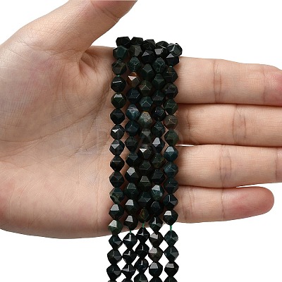 Natural Bloodstone/Heliotrope Beads Strands G-Z119-A16-01-1