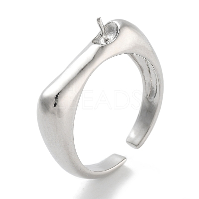 Rack Plating Brass Open Cuff Ring Settings KK-Z071-32P-1