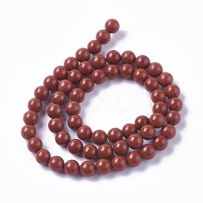 Natural Red Jasper Beads Strands G-F348-01-6mm-A-1